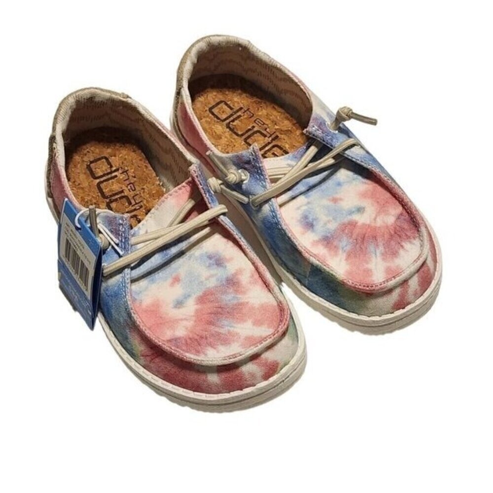 Hey Dudes kids size 12 tie dye slip on shoes Wendy New